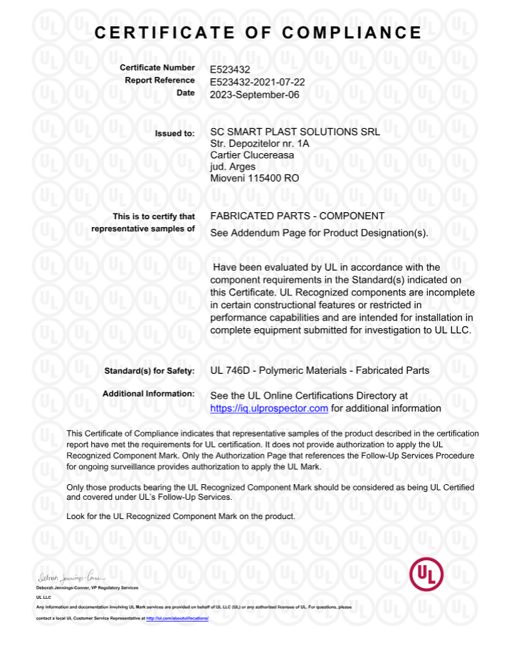 CERTIFICAT CALITATE Smart plast solutions